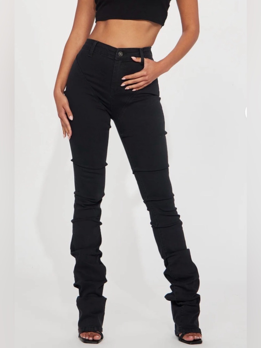Tall See Me High Rise Stacked - Straight Leg Jeans